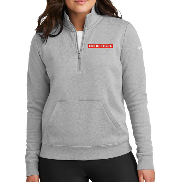 Nike Ladies Club Fleece Sleeve Swoosh 1/2-Zip - Embroidered Logo Thumbnail